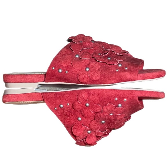 Charles David Red Suede Sicilian Women’s Slides Flats Size 7M - Picture 4 of 13